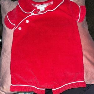 Mud Pie Red and White Button Down Shirt